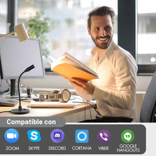 Vista 3 de CMTECK - Micrófono USB para computadora G009, micrófono de escritorio con cancelación de ruido para PC/laptop para chat en línea, estudio en casa