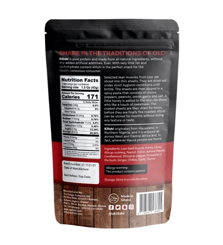 Vista 2 de Kilishi. Picante - Caliente - Carne seca gourmet original de alta calidad. Alta proteína. Menos grasas y carbohidratos. Apto para paleo