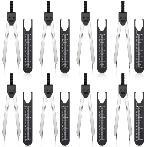 Vista 12 de Frienda 2 piezas de calibrador de ECG calibradores ECG herramienta de medición con regla electrocardiograma divisor de dibujo para enfermería (negro)