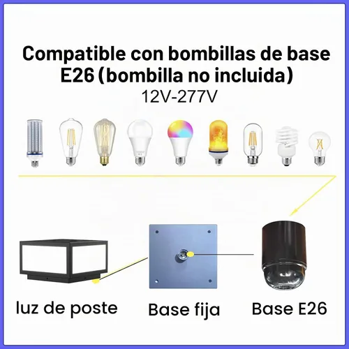 Vista 2 de Luz de poste moderna para exteriores, luz LED de cubierta de valla de alto voltaje, lámpara de columna con cable para superficie plana, patio