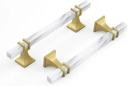 Vista 40 de Haliwu Paquete de 5 tiradores de gabinete con barra en T negra y dorada de 3 pulgadas, tiradores de puerta para armarios de cocina, manijas de zinc