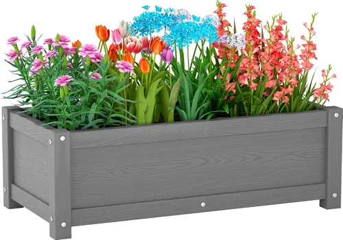 Vista 13 de Cama de jardín elevada con orificio de drenaje, impermeable, pequeña maceta elevada de polietileno de alta densidad con patas, estable y duradera