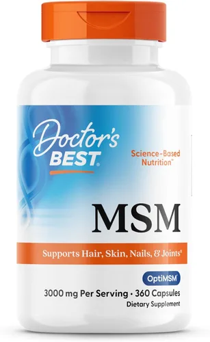 Vista 7 de Doctors Best MSM, apoya el cabello, la piel, las uñas y las articulaciones, sin OMG, sin gluten, 3000 mg por porción, 180 cápsulas