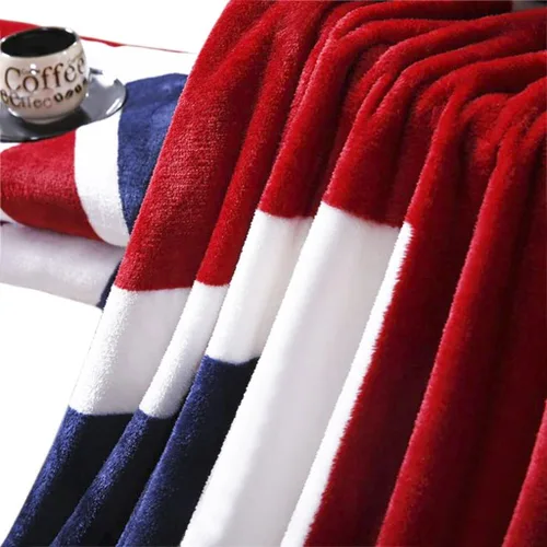 Vista 5 de Manta de franela suave y gruesa con bandera británica de Union Jack, de 59 x 79 pulgadas, manta grande de vellón coral esponjoso para el hogar