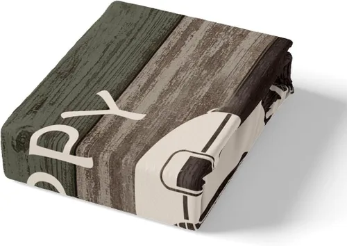 Vista 4 de Funda de edredón Happy Camping, juego de ropa de cama con temática de cámper para niños, funda de edredón de estilo rústico para decoración