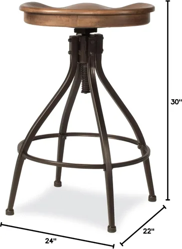 Vista 3 de Hillsdale Taburete ajustable de altura ajustable sin respaldo de metal Worland