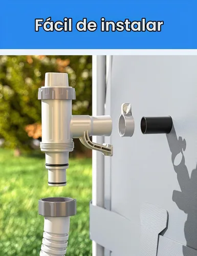 Vista 6 de POOLHACKER [Patentado] Válvula de émbolo Plus con adaptador de manguera de Adaptador de manguera de piscina, soporte de tubería, accesorios de 1