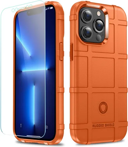 Vista 12 de Funda para iPhone 13, Rugged Shield 8 pies a prueba de caídas TPU Armadura gruesa Funda protectora táctica compatible con iPhone 13 (6.1 pulgadas)