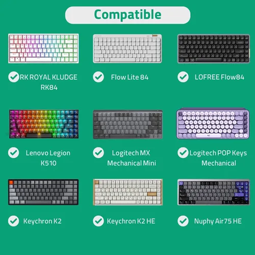 Vista 3 de Geekria Cubierta antipolvo para teclado, compatible con teclas mecánicas Logitech MX Mini/POP, Keychron K2 HE/K2 75%, LOFREE Flow84, cubierta