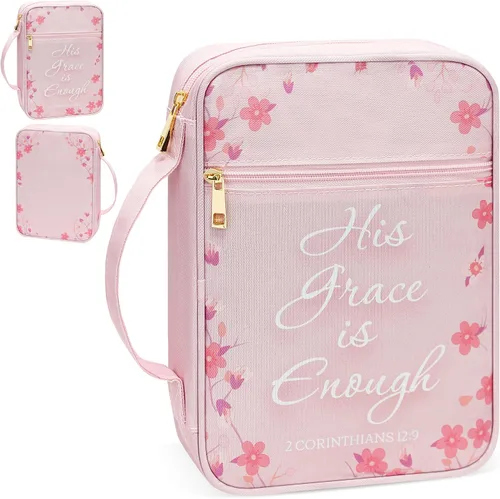 Vista 20 de GUEER Funda para Biblia para hombres, Portabiblia, Funda para Biblia Bolsa Organizadora de Transporte, con Cremallera y Bolsillos para Biblia