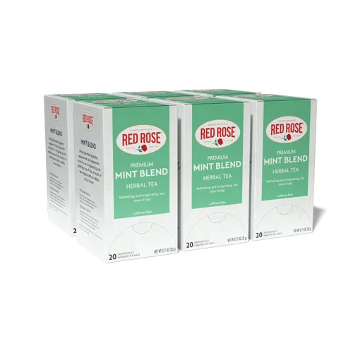 Vista 13 de Red Rose Té de desayuno especialmente mezclado fuerte y robusto té negro con 20 bolsas de té envueltas individualmente por caja que contiene