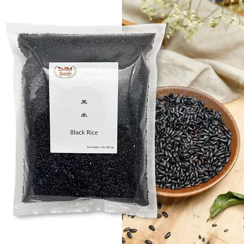Vista 3 de Zestful Foods Arroz negro, grano entero, sin OMG, alto en fibra, bajo en azúcar, 2 libras, alternativa deliciosa y saludable al arroz blanco
