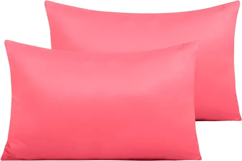 Vista 54 de NTBAY Fundas de almohada de satén con cremallera para cabello y piel, juego de 2 fundas de almohada estándar de lujo con cremallera oculta, 20 x 26