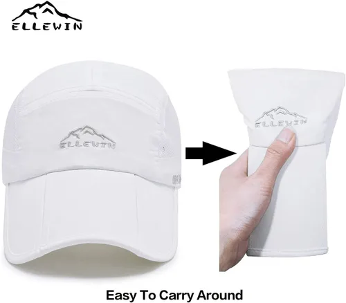 Vista 3 de ELLEWIN Gorra de béisbol unisex UPF 50 sin estructura, con pico grande y plegable
