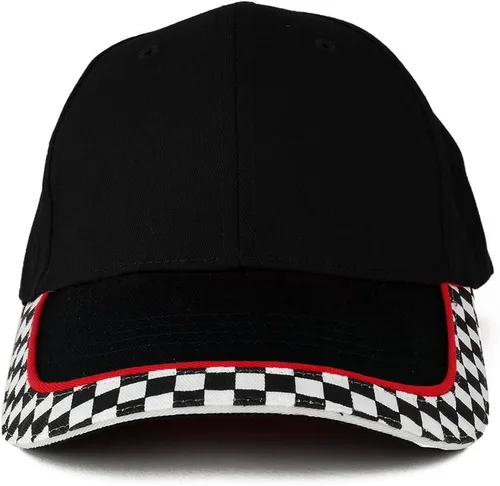 Vista 2 de Gorra de béisbol de sarga de algodón estructurada de perfil bajo con bandera de MC Racing