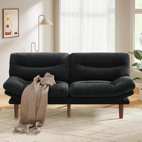 Vista 11 de Pipishell Sofá cama futón de 75 pulgadas con reposabrazos ajustables