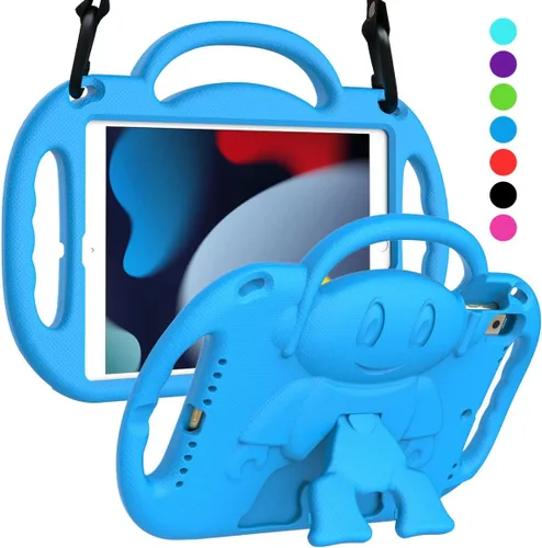 Vista 13 de SUPLIK Funda para niños para iPad de 9ª/8ª/7ª generación (10.2 pulgadas, 2021/2020/2019), Funda resistente a niños para iPad de 10.2" con asa