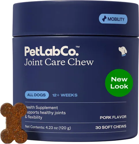 Vista 10 de PetLab Co. Masticables para el cuidado de las articulaciones para perros, 30 masticables suaves, paquete de 2, cerdo
