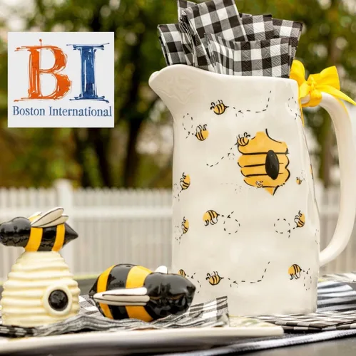 Vista 5 de Boston International Taza de cerámica para café/té, 12 onzas, Bee Haven