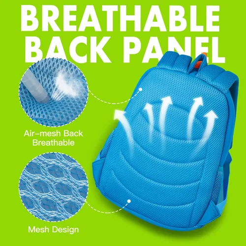 Vista 4 de NOHOO Mochila para niños pequeños, mochila impermeable para niños, divertida mochila de viaje de dinosaurio para niños y niñas (de 3 a 8 años)