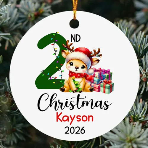 Vista 13 de Recuerdo personalizado para el segundo aniversario del señor y la fecha para pareja, adorno de aniversario de boda, decoración de árbol de Navidad