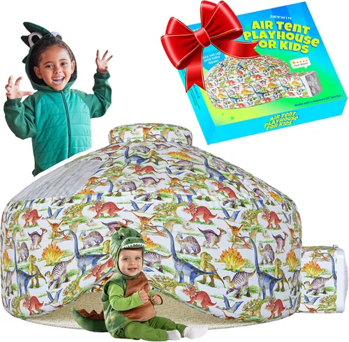 Vista 15 de Skywin Tienda de Aire para Niños (77" x 50") Se Construye en 30 Seg, Tiendas para Niños Pequeños de Interior para Juego Imaginativo, Espaciosas