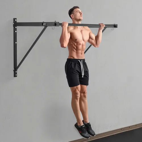 Vista 8 de VEVOR Pull Up Bar, Multi-Grip Wall Mounted Pull Ups, 50 in Width Multifunctional Chin Up Training Station, Heavy Duty Steel Upper Body Workout Bars