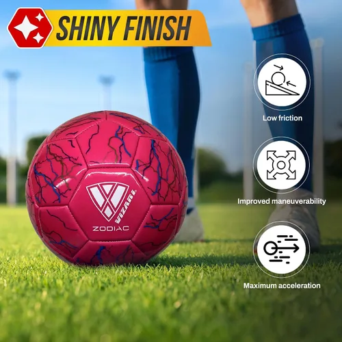 Vista 3 de Vizari Zodiac Balón de fútbol para jóvenes, adultos, niños, niñas, niños Tamaño 3, 4, 5 Balón de fútbol de cuero sintético duradero e