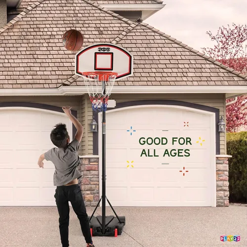 Vista 9 de Play22 Aro de baloncesto ajustable para niños, altura de 5 a 7 pies, aro de baloncesto portátil para niños, adolescentes, jóvenes y adultos