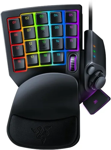Vista 9 de Razer Teclado de juegos Tartarus V2: Interruptores de teclas de membrana Mecha - Teclado de una mano - 32 teclas programables - Iluminación Chroma