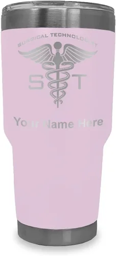 Vista 17 de LaserGram Vaso aislado al vacío de 20 onzas, ST Surgical Technologist, grabado personalizado incluido (gris)