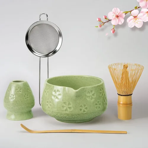 Vista 8 de Juego de batidor de matcha, kit de matcha regalos para los amantes Rosa