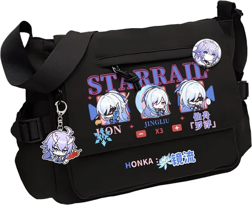 Vista 15 de Game Handbag Crossbody Bag, Cute Single Shoulder Bag, Adult 3D Print Anime Backpack Black-1