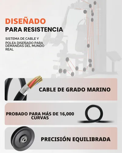 Vista 8 de Mikolo Gimnasio en casa, estación de entrenamiento con pila de pesas de 150 libras, equipo multifuncional de gimnasio en casa, equipo de ejercicio