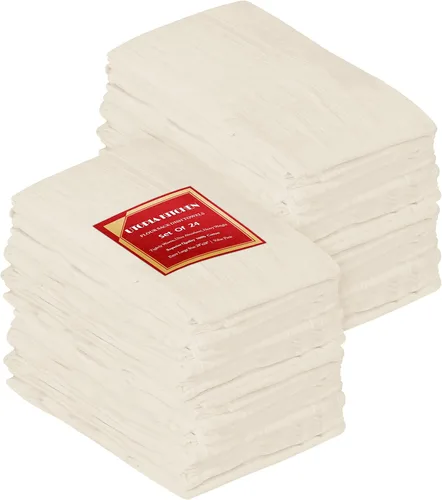 Vista 9 de Utopia Kitchen Paquete de 6 toallas blancas de 28 x 28 pulgadas, 100% algodón para limpiar y secar, paños de cocina altamente absorbentes Blanco