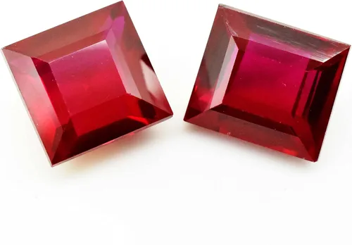 Vista 8 de Ramagems - Piedra preciosa suelta de rubí rojo natural para hacer joyas, corte rectangular, de 7 a 8 unidades cada par, piedra preciosa de rubí