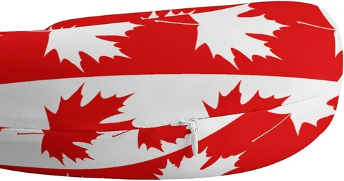 Vista 4 de Almohada de cuello de hoja de arce canadiense, almohada lavable suave en forma de U para viajes de oficina en casa