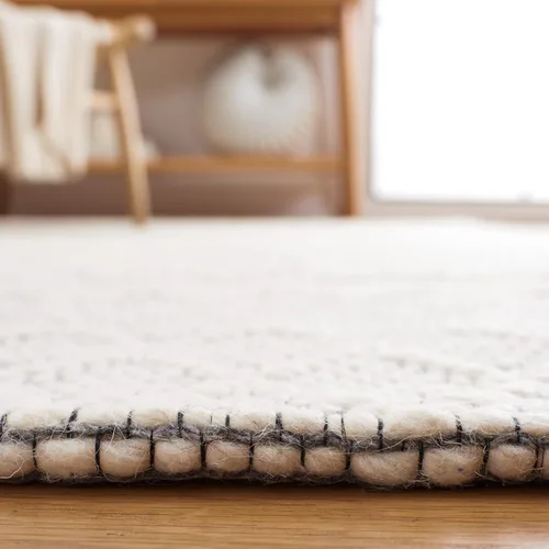 Vista 5 de SAFAVIEH Marbella Collection - Alfombra de pasillo de 8 pies, color marfil, diseño de transición, ideal para zonas de alto tráfico en pasillo, baño