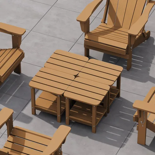 Vista 21 de SERWALL Mesa auxiliar Double Adirondack, Mesa auxiliar de forma rectangular, Negra