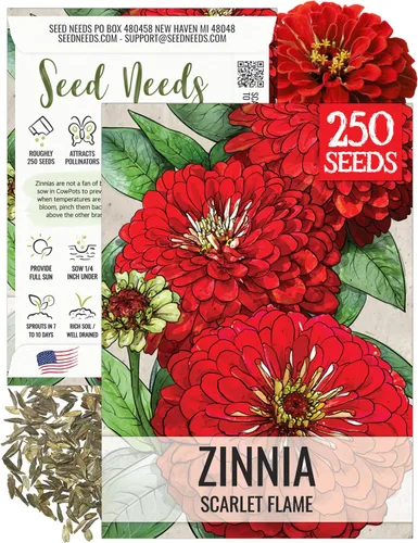 Vista 9 de Seed Needs State Fair - Semillas de zinnia para plantar flores cortadas mixtas, 1 paquete 4-Mezclado