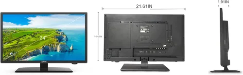 Vista 2 de SYLVOX Televisor de 12 V de 24 pulgadas, 1080P RV TV de 12 voltios DC alimentado por HD (ATSC), sintonizador integrado de HDTV (ATSC), reproductor
