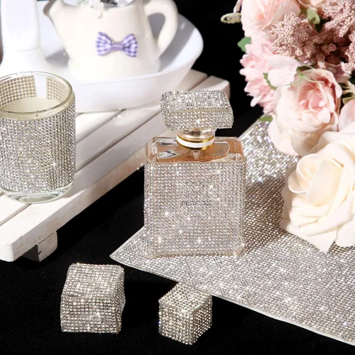 Vista 4 de 32000 piezas de diamantes de imitación de cristal brillantes autoadhesivas para bricolaje, calcomanías de diamantes de imitación brillantes