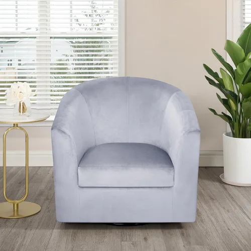 Vista 6 de Ariana Silla Giratoria de Barril de 360 Grados Silla de Acento Giratoria para Sala de Estar con Reposabrazos Silla de Acento Pequeña para el Hogar