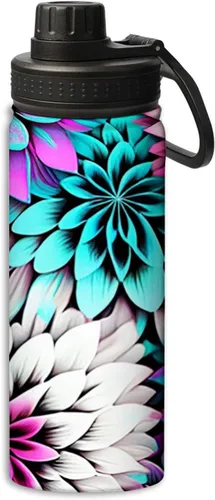 Vista 20 de Botellas de agua aisladas de 18 onzas, con estampado de mal de ojo, botella de agua deportiva aislada de doble pared a prueba de fugas, taza térmica