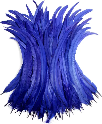 Vista 16 de THARAHT 50 Plumas de Cola de Gallo Naturales de 12-14 Pulgadas (30-35 cm) a Granel para Manualidades, Atadura de Moscas, Boda, Plumas para Fiestas
