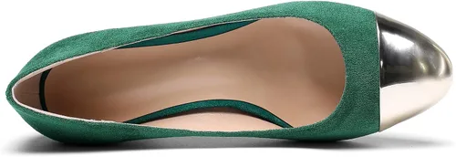 Vista 4 de Eldof Tacones de tacón bajo para mujer, redondos, sin cordones, gruesos, para boda, fiesta, oficina, zapatos de vestir clásicos, 2 pulgadas