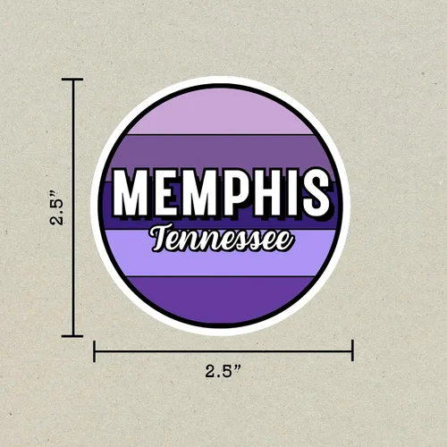 Vista 2 de Memphis Tennessee Travel Sticker, 2.5" Multiple Colors, Vinyl Laptop Water Bottle Planner Journal, Collectible Places I've Been, Luggage Decal Earth