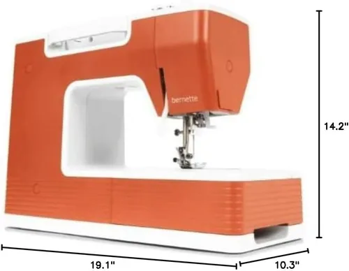 Vista 8 de Bernette Máquina de coser portátil B05 Crafter 30 puntadas, 6 pies prensatelas, luz LED Acolchado y bordado de alta resistencia Puntada