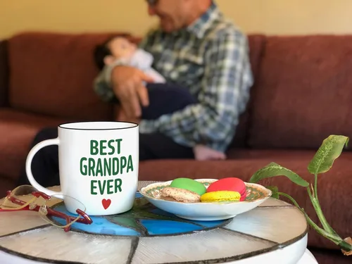 Vista 5 de Triple Gifffted Tazas de Café para los Mejores Abuelos del Mundo para Abuela y Abuelo, Ideas de Regalos de Nietos, Nietos, Anuncio de Nuevos