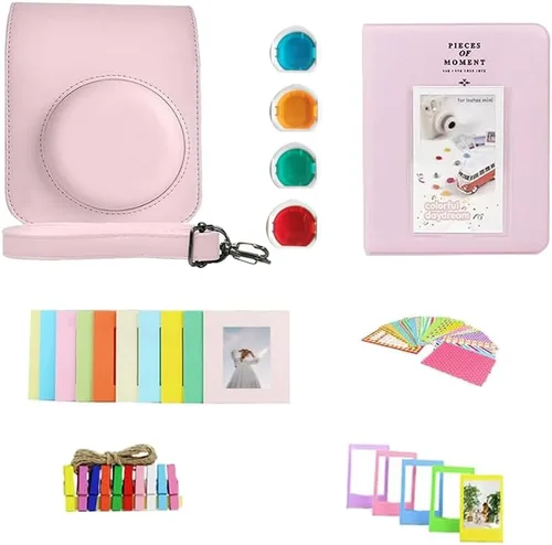 Vista 7 de FUJIFILM Instax Mini 12 - Cámara de película instantánea Color rosa floreciente, paquete que incluye película instantánea Instax Mini 40 Blossom